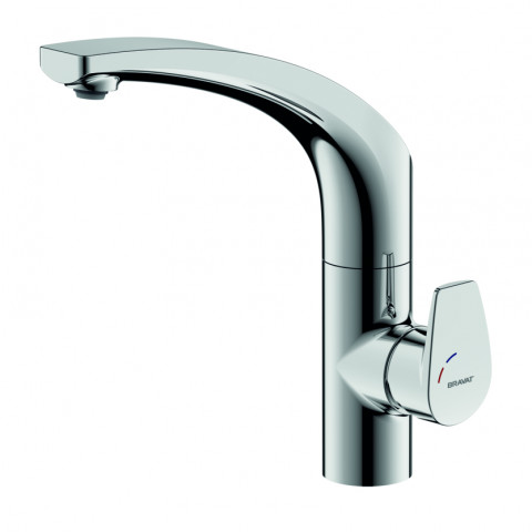Mitigeur pour evier serie nizza laiton et zinc cartouche en céramique bec pivotant avec limitation de pivotement à 120 °