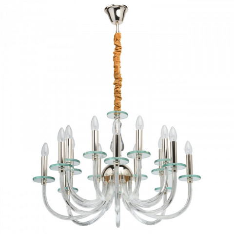 Suspension dorée neoclassic 16 ampoules 133 cm