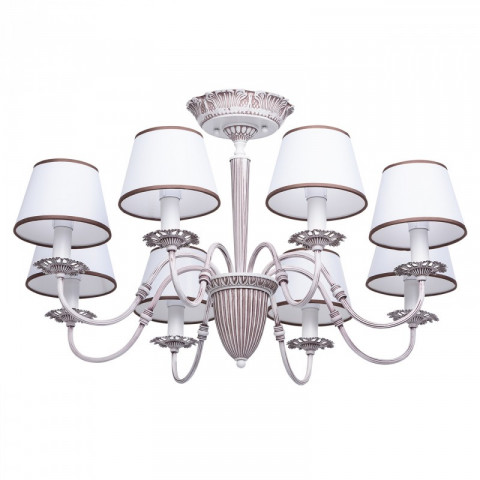 Plafonnier blanc elegance 8 ampoules 45 cm