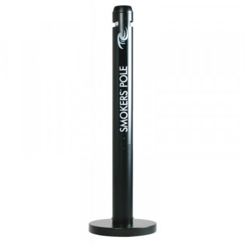 Cendrier sur pied mobile smokers'pole, capacité 1000 mégots, coloris noir