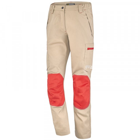 Pantalon femme phyto safe - 9e50 - beige / rouge - m