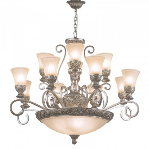 Chandelier argentée country 16 ampoules 245 cm