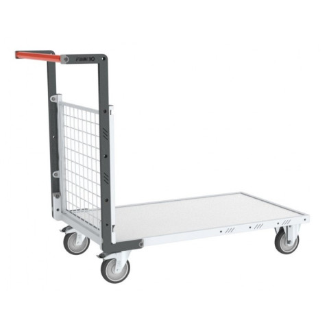 Chariot modulaire grillagé 1 dossier plateau bois 850 x 500 mm 250 kg roues TPE - 806724141