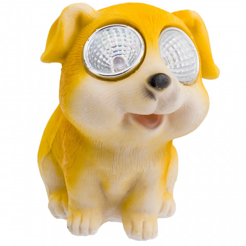 Chien paille solaire 2 leds 7x10x10cm