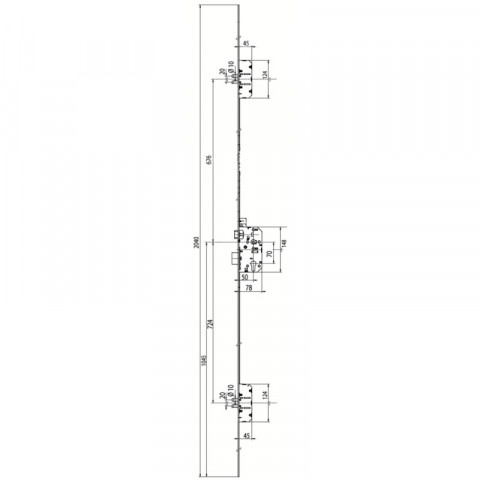 vachette serrure 5700 t204 axe 50 5 penes lateraux rond tetiere 2040 18050000 distriartisan