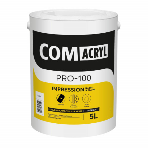 Comacryl impression 5l - impression acrylique blanche en phase aqueuse - comus - Blanc mat