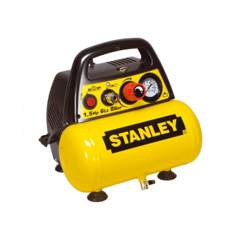 Compresseur sans huile Coaxial 6L 8 bar 1,5CV avec manomètre - DN 200/8/6 STANLEY 110400