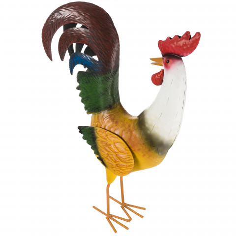 Coq métal tourne la tête 45cm