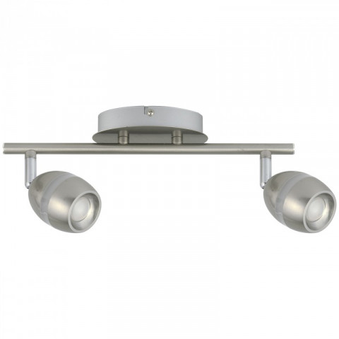 Spot argenté techno 2 ampoules 16.5 cm