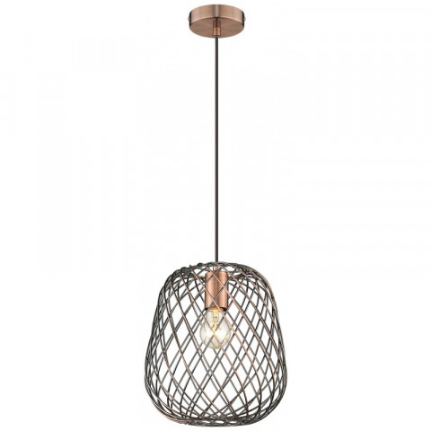 Suspension cuivre antique whitby h187 1 lumières