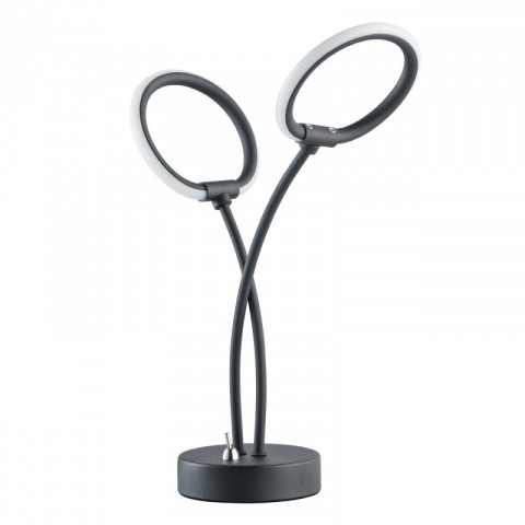 Lampe de table noire techno 2 ampoules 34 cm