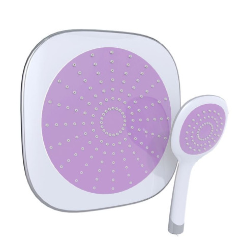 Douche de tête carrée et douchette à main picots anticalcaires - PURPLE SHOWER CONCEPT Aurlane - COL040