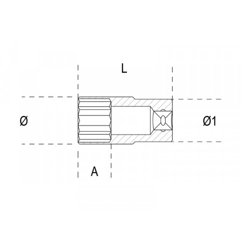 Douille longue 6 pans 1/2 920 al12 beta 009200627