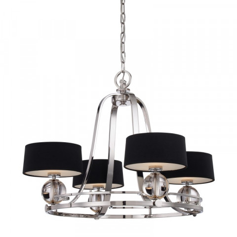 Suspension gotham, abat-jour noirs, 4 ampoules