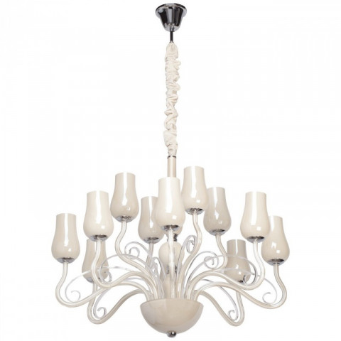 Chandelier chromé elegance 12 ampoules 130 cm