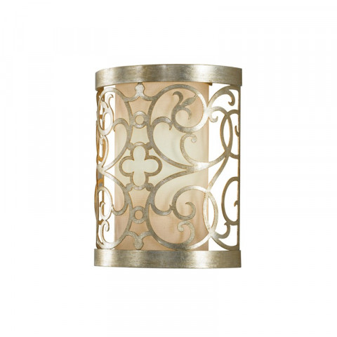 Applique arabesque, feuilles d'argent, 24 cm