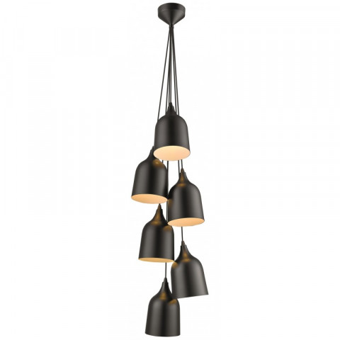 Suspension noir mat torquay 6 lumières