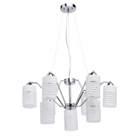 Suspension chromée techno 9 ampoules 96 cm