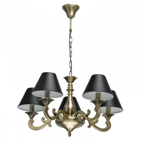 Suspension laiton neoclassic 5 ampoules 83 cm