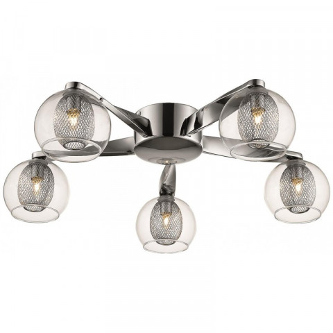 Plafonnier chrome liverpool h14 5 lumières