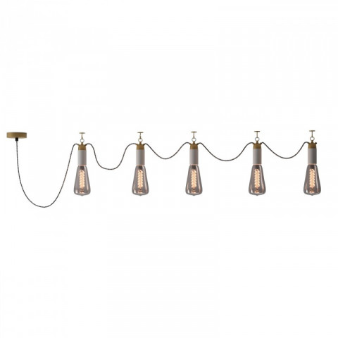 Plafonnier laiton industrial 5 ampoules 15 cm