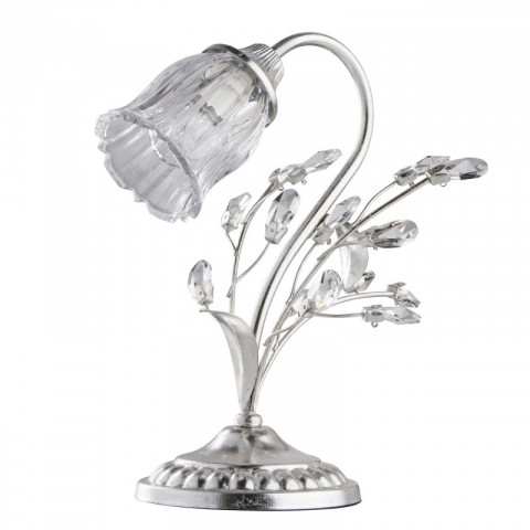 Lampe de table argentée flora 1 ampoule 31 cm
