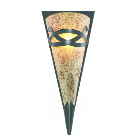 Applique murale hauteur 45 cm, marron et verre scavo