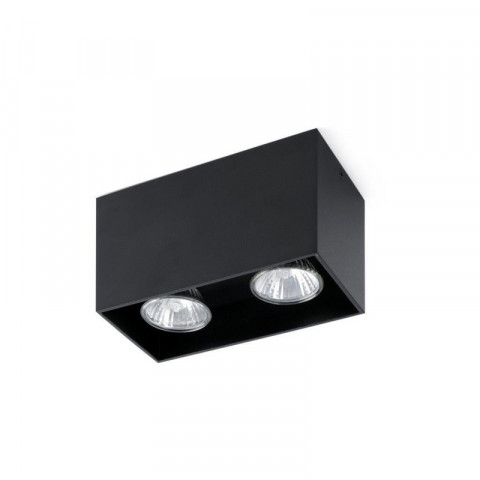 Plafonnier noir tecto 2 ampoules