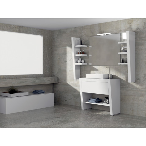 Ensemble de salle de bain eclipse 29 80cm meuble blanc sur pieds
