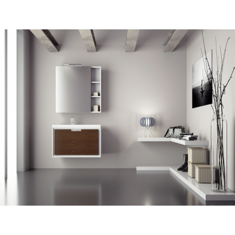 Ensemble de salle de bain future 01 80cm blanc et chêne foncé