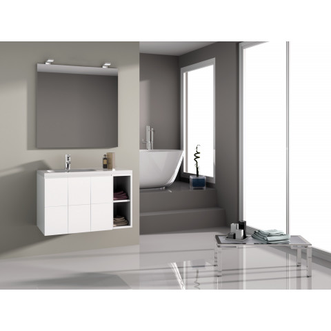 Ensemble de salle de bain gant 24 80cm blanc