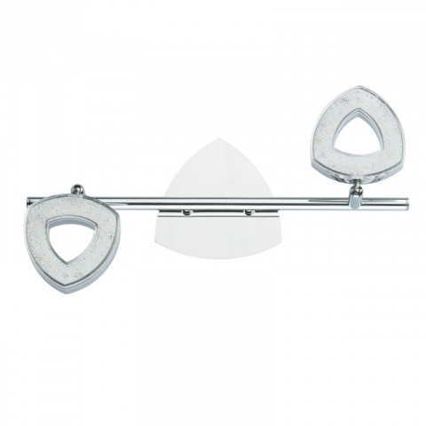 Spot chromé techno 2 ampoules 18 cm