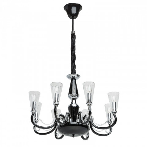 Chandelier noir elegance 8 ampoules 140 cm