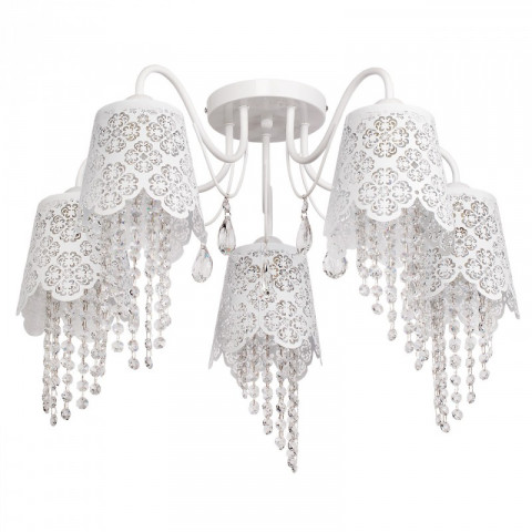 Plafonnier blanc elegance 5 ampoules 43 cm