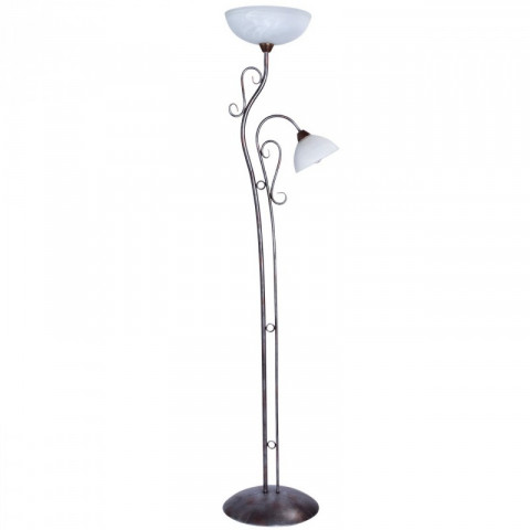 Lampadaire marron country 2 ampoules 170 cm