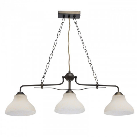 Suspension marron country 3 ampoules 66 cm