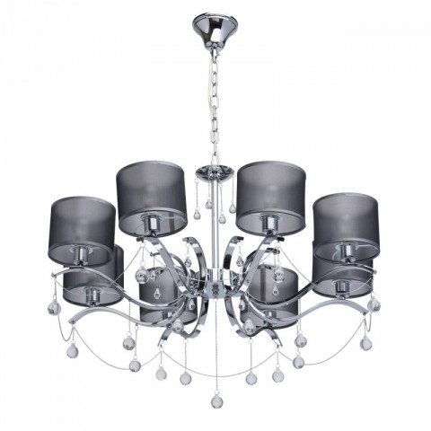 Suspension chromée elegance 8 ampoules 76 cm