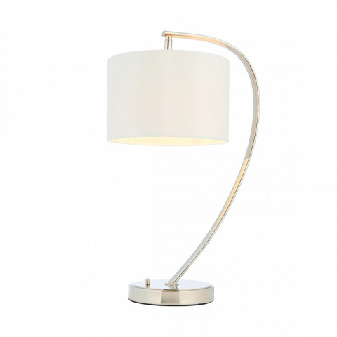Lampe josephine, nickel, avec abat-jour