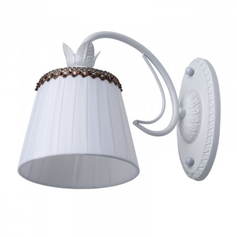 Applique murale blanche elegance 1 ampoule 20 cm