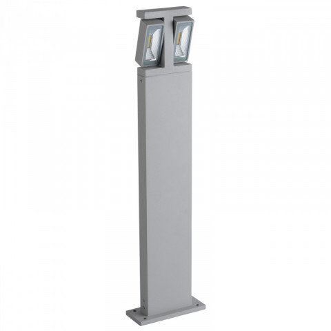 Borne d'extérieur grise street 2 ampoules 60 cm
