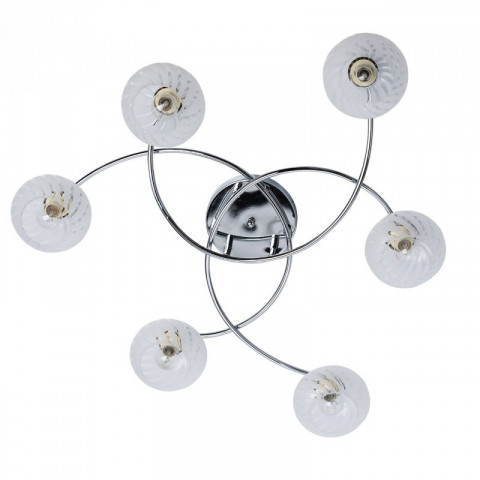 Plafonnier chromé megapolis 6 ampoules 18 cm