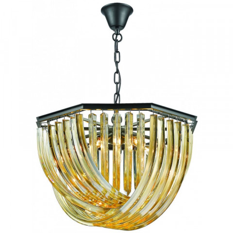 Lustre en cristal champagne doré manchester 5 lumières