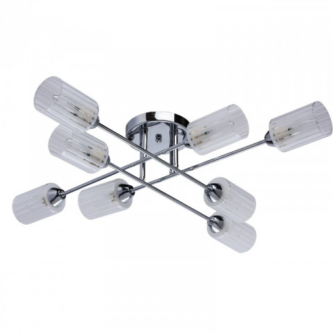 Plafonnier chromé megapolis 8 ampoules 16 cm