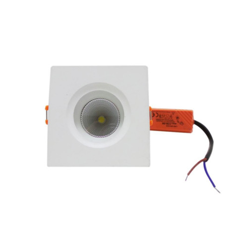 Spot encastrable led cob carré 5w 80 - couleur eclairage au choix