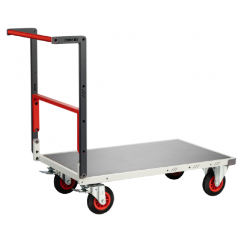 Chariot FLAT-PACK™ dossier repliable 850 x 500 mm plateau tôle galva roues CC 400 kg - 804721331