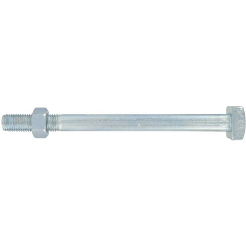 Boulon de charpente tête carrée f2 16x500 filetage 60 mm + écrou 6 pans acier zingué argent torbel - f216501