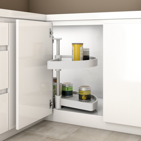 Jeu de plateaux rotatifs Shelvo 1/2 lune, dimensions et couleurs aux choix