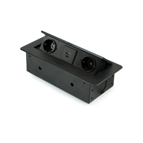 Multiconnecteur Circle 80, Peint en noir, Plastique
