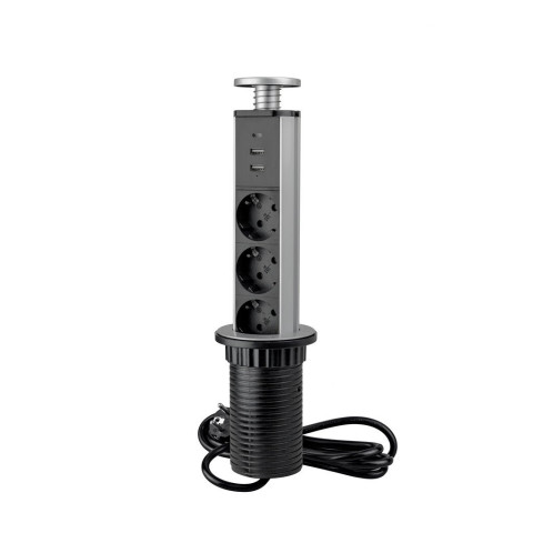 Multiconnecteur élevable Vertikal A+C, EU, Peint en aluminium, Plastique et Aluminium