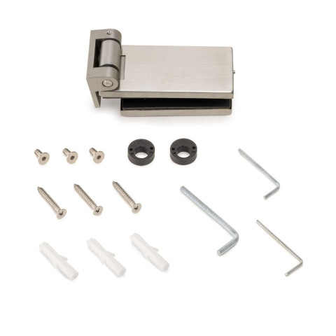 Charnière pour porte en verre avec garniture en acier inoxydable, charnière horizontale avec embout de 34mm, pour porte de 8-12mm, acier inoxydable